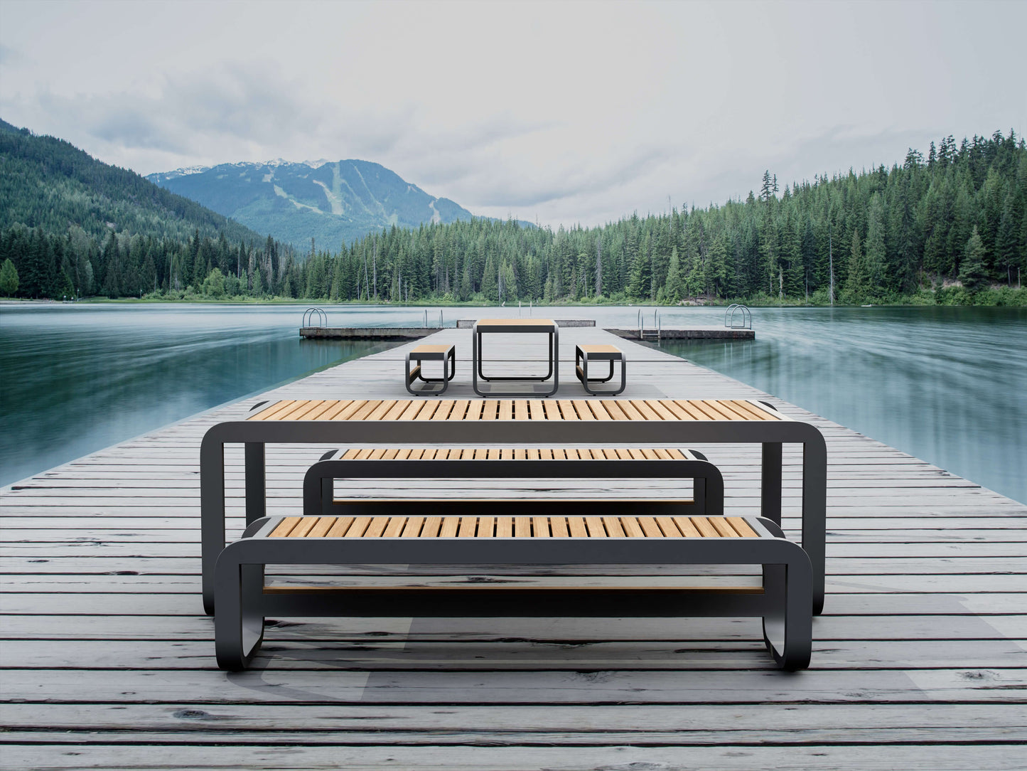 Monza 3-pc Rectangular Table Set