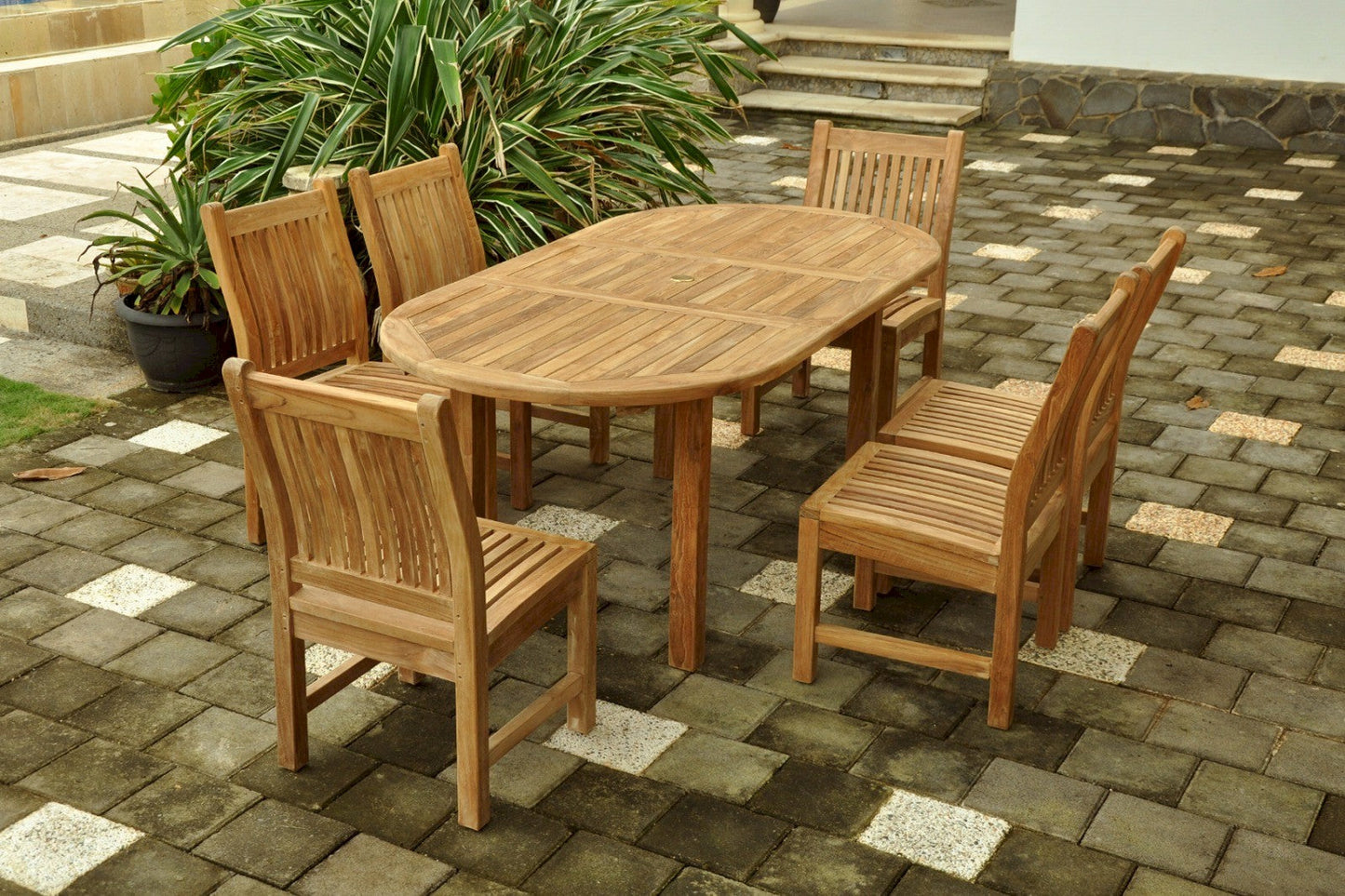 SET-82 Bahama Sahara 7-pc Dining Table Set