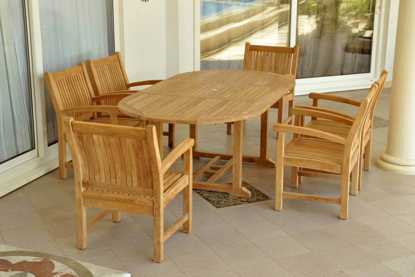 SET-86 Bahama Sahara 7-pc Dining Table Set